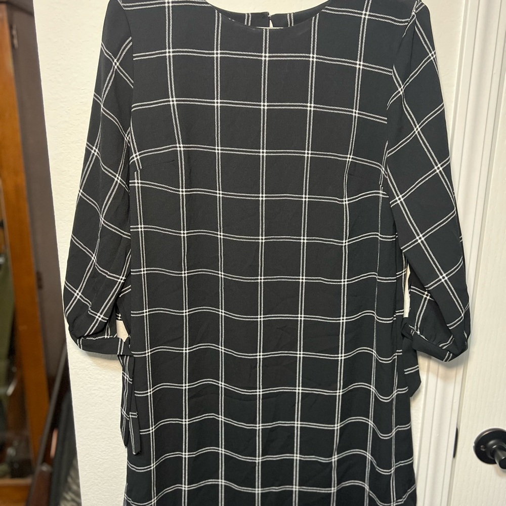 Black and White Plaid Women's Dress